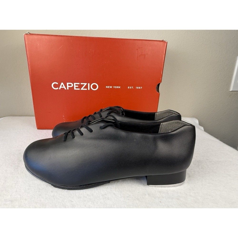 Capezio Tic Tap Toe Tap Shoes Black Mens 6.5 W Womens 8 Teletone Taps No Box - Picture 2 of 9